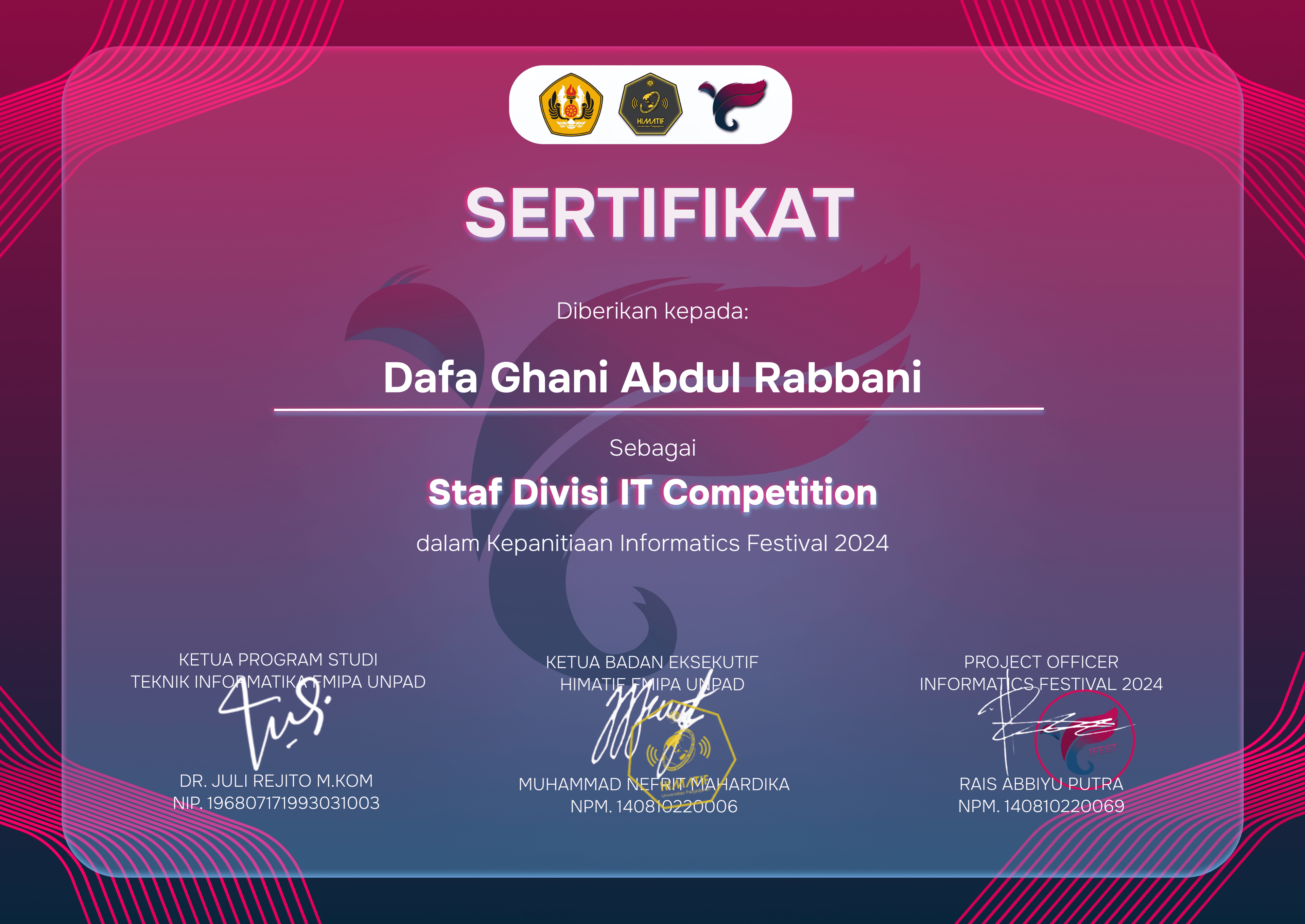 Certificate.